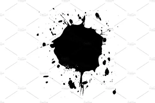 飞溅的墨水墨团剪影图案Blot black2