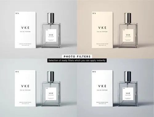 香水瓶＆香水包装盒外观设计样机模板 Perfume Package Mockup