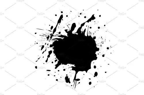 飞溅的墨水墨团剪影图案Blot black