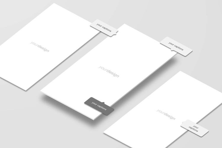 多个手机屏幕APP应用UI设计预览等距样机模板 Perspective App Screen Mockup