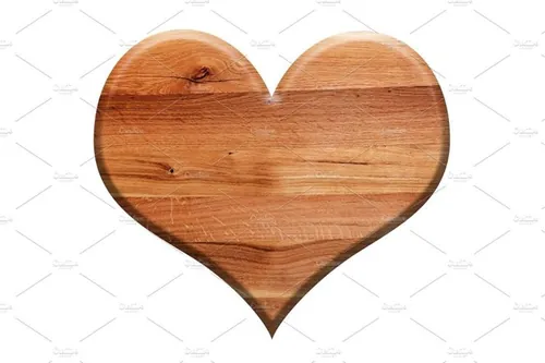 木头爱心标志设计元素Wooden heart isolated on white.