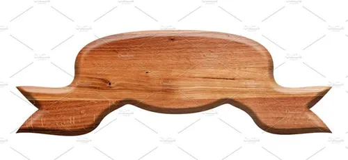 木头横幅标志设计素材Wooden banner isolated on white.