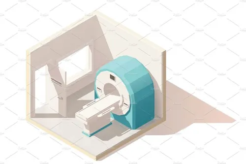 房间剖面图标Vector isometric low poly MRI room icon