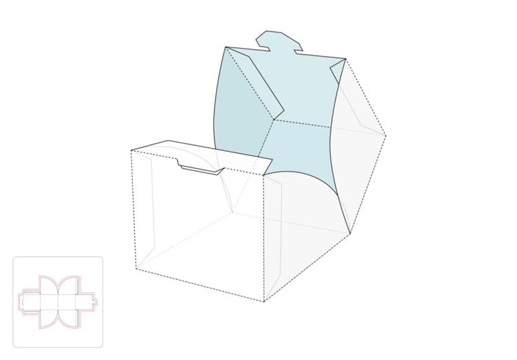 立方体包装盒模切图/刀模图EPS源文件