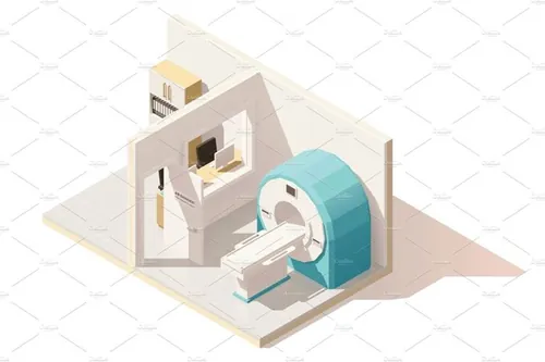 房间剖面图标Vector isometric low poly MRI room icon