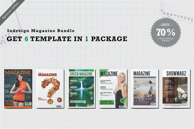 A4尺寸专业多用途的InDesign杂志模板套装