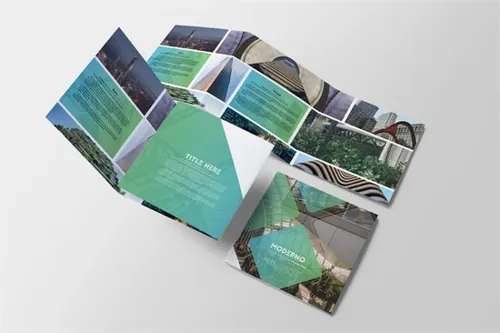 多图方形画册模板下载 Moderno Square Trifold