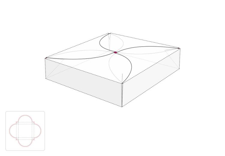 带锁盖的礼品盒模切图/刀模图EPS源文件