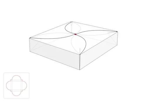 带锁盖的礼品盒模切图/刀模图EPS源文件