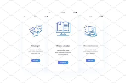 在线教育教学垂直卡片设计素材Education Metaphors Cards