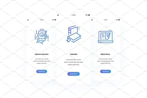 远程教育教学垂直卡片设计素材Education Metaphors Cards