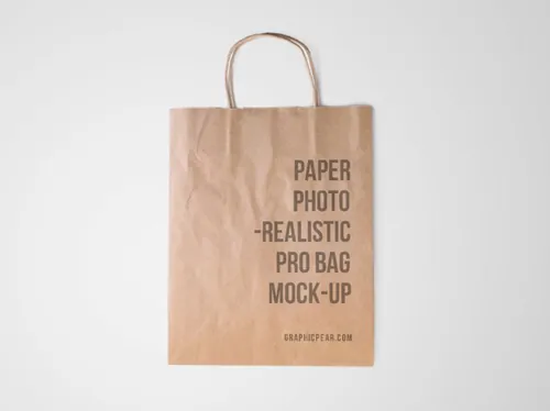 逼真的多用途手提袋环保袋纸袋VI样机展示模型 Paper Bag Mockup