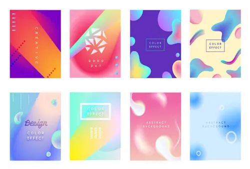 16套时尚创意彩色渐变抽象Ai矢量海报