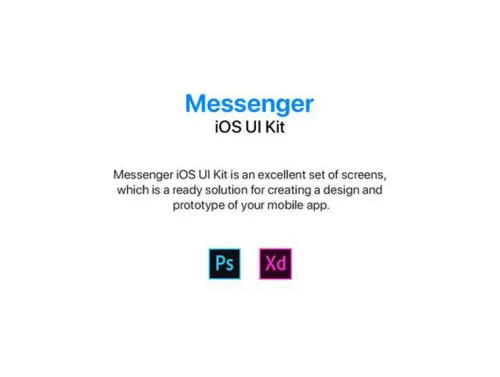 多用途时尚简洁社交聊天信息移动手机APP UI工具包Messenger iOS