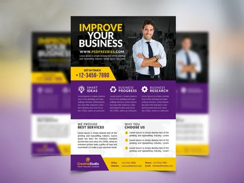 Multipurpose Corporate Business Flyer PSD Template 商务风格传单psd模板