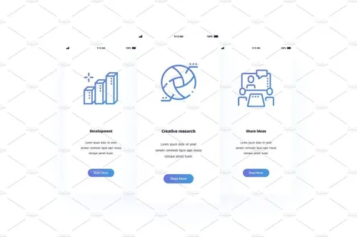 柱状图/创意研究/分享意见/图标垂直卡片设计素材Creative Metaphors Cards