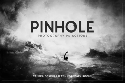 影楼专业大师级黑白调摄影照片调色动作 Pinhole Photogra