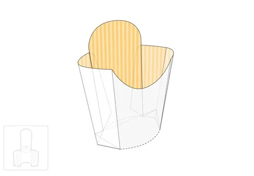 薯条包装盒模切图/刀模图EPS源文件