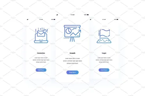 目标增长垂直卡片设计素材Company Metaphors Cards