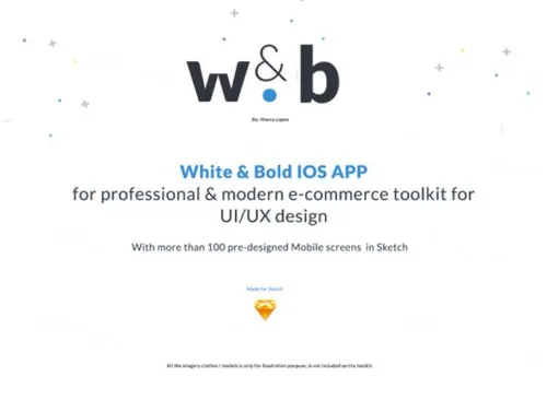 现代简约时尚电子商务在线购物移动手机APP UI工具包White  Bold M