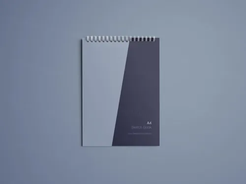 A4活页素描本/记事本样机模板 A4 Sketch Book Mockup