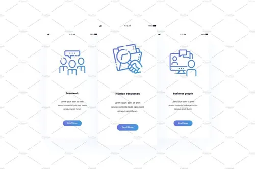 网络互联网行业垂直商务矢量卡片设计素材Business people Metaphors Cards