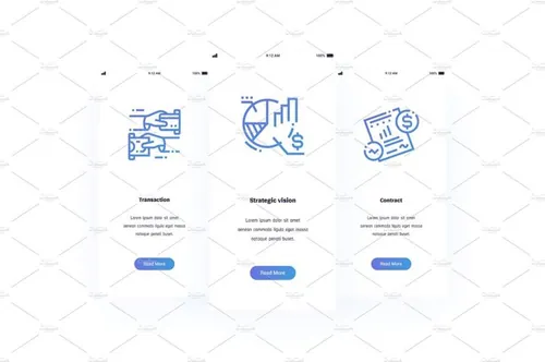 金融行业垂直矢量卡片设计素材Business Metaphors Cards