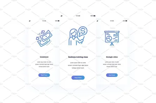 垂直矢量商务卡片设计素材Business Metaphors Cards