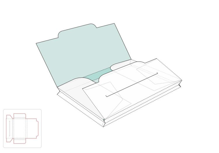 纸巾包装盒模切图/刀模图EPS源文件