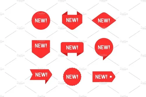 红色标签矢量图案Label3