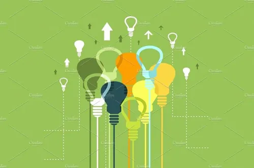 抽象灯泡形状矢量图案Idea a bulb4