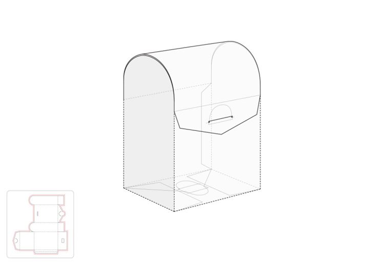 曲面顶部零售盒模切图/刀模图EPS源文件