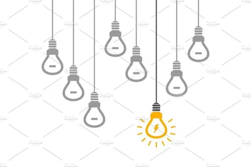 抽象灯泡形状矢量图案Idea a bulb3