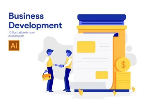 10个业务拓展商业发展AI矢量插画素材 Business Development