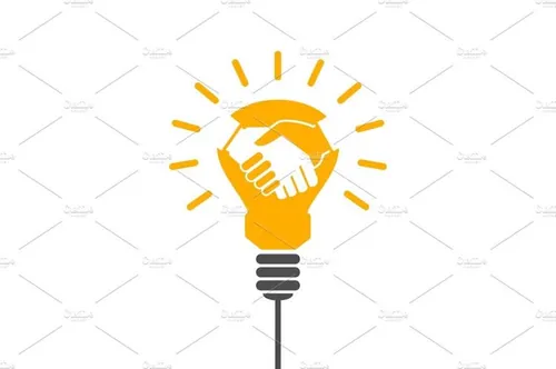 灯泡握手矢量图案Handshake light bulb