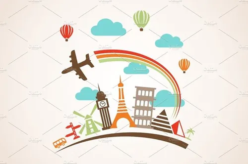 环游世界矢量插图Travel