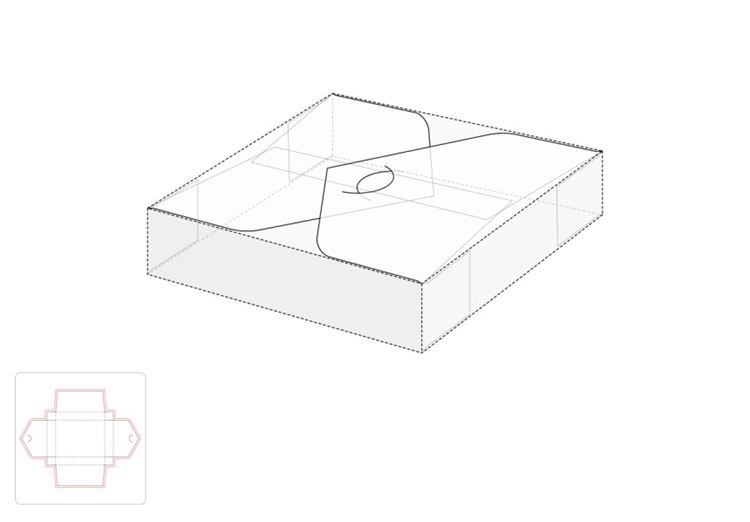 折线式方框盒模切图/刀模图EPS源文件