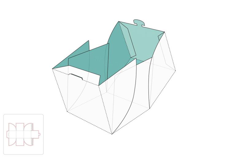 蛋糕包装盒模切图/刀模图EPS源文件