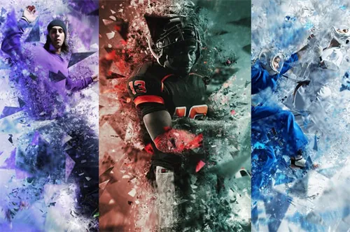 碎片粒子飞溅特效PS动作插件 Fragment Photoshop A