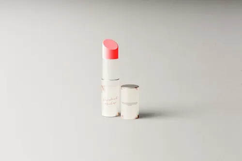 高质量口红润唇膏唇彩化妆品品牌包装设计展示样机PSD模板 L