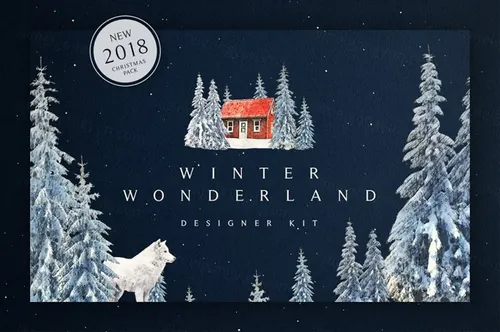 冬季圣诞节森林元素插画素材合集下载Winter Wonderland Designer Kit