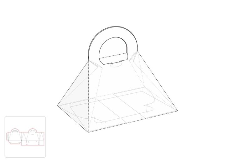 金字塔搬运箱模切图/刀模图EPS源文件