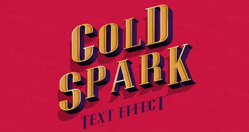 3D金色文字效果Gold Spark Psd Text Ef