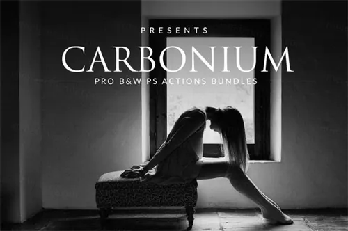 16+电影专业级黑白调色PS动作插件 Carbonium - Blac
