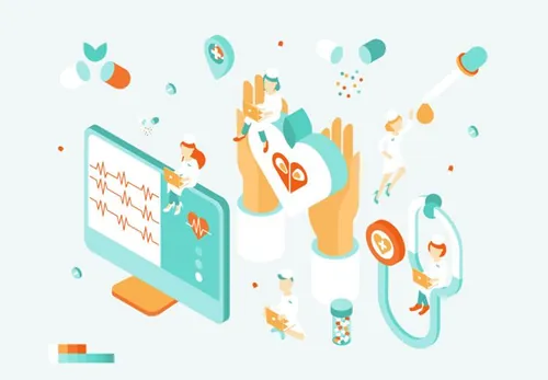 医疗保健等距插图矢量设计素材Life Jobs Isometric