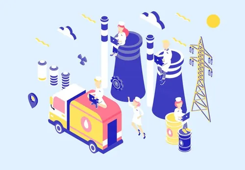 电力行业场景生活工作等距插图矢量设计素材Life Jobs Isometric