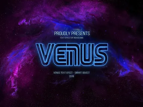 立体字体特效智能分层PSD模版 Venus Text Effects