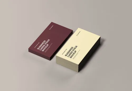 企业名片设计效果图预览样机PSD模板 Business Cards Stack Mockup