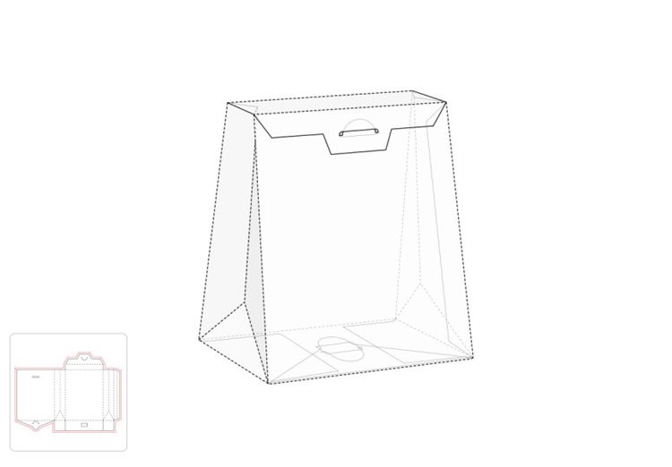手提袋模切图/刀模图EPS源文件