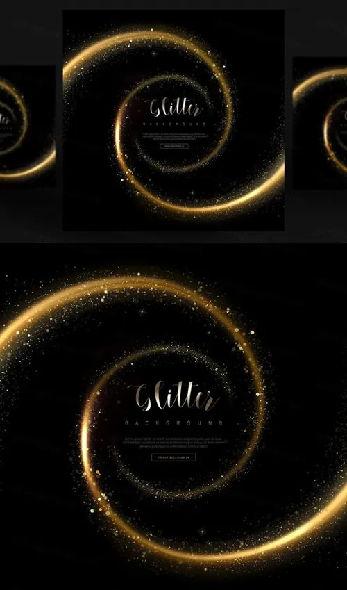 金色光效粒子化妆品影楼相册高清海报科技感背景PSD设计素材模板